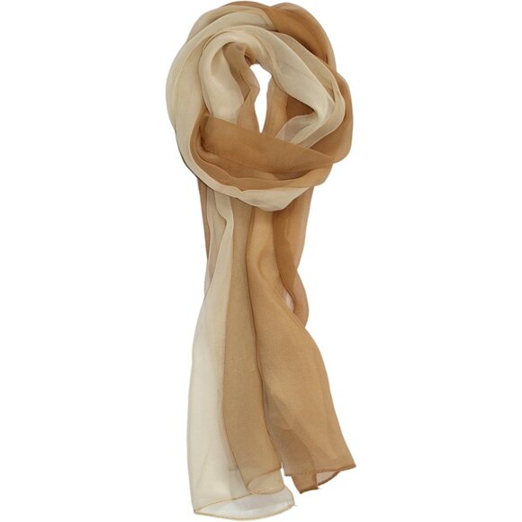 Silk Ombre Lightweight Accent Scarf Beiges - Picture 2 of 3